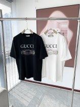 Gucci High Street Logo Printed Short Sleeve Couple Casual Cotton T-shirt