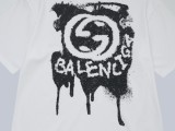 Gucci x Balenciaga Graffiti Logo Short Sleeve Couple Loose Round Neck T-shirt