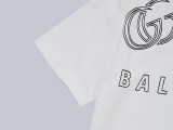 Gucci x Balenciaga Logo Letter Printed Short Sleeved Unisex Casual Round Neck T-shirt