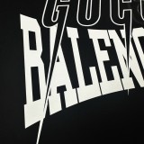 Gucci x Balenciaga Logo Print Short Sleeves Unisex Casual Cotton T-Shirts Three Colors