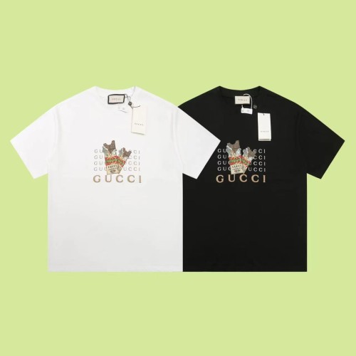 Gucci Night Glow Logo Printed Short Sleeve Unisex Fashion Casual Round Neck T-shirt