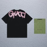 Gucci Fashion Contrast Logo Printed Short Sleeved Couple Loose Round Neck T-shirt