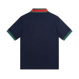 Gucci Logo Embroidered Polo Shirt Unisex Contrast Neckline Short Sleeve