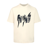 Gucci Graffiti Logo Short Sleeve Couple Loose Round Neck T-shirt