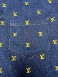 Louis Vuitton Classic LV Blason Pattern Denim Shirts Short Sleeve Jackets