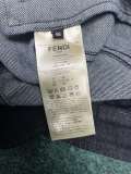 Fendi Fashion Blue Denim Button Jacket Unisex Cuff Adorned With Contrast Gradient FF Pattern Jackets