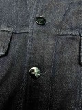 Fendi Fashion Blue Denim Button Jacket Unisex Cuff Adorned With Contrast Gradient FF Pattern Jackets