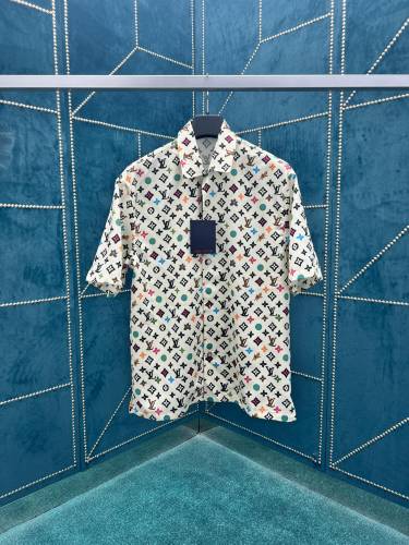Louis Vuitton x Tyler Unisex Classic Monogram Craggy Pattern Silk Short Sleeve Shirts Jackets