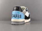 Louis Vuitton Trainer Fashion Low Casual Board Shoes Men Rendering Sneakers Black Blue