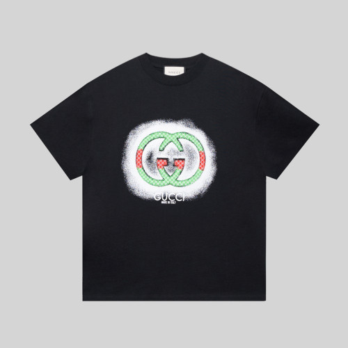 Gucci Foam Print Round Neck T-shirt Couple Casual Cotton Short Sleeves