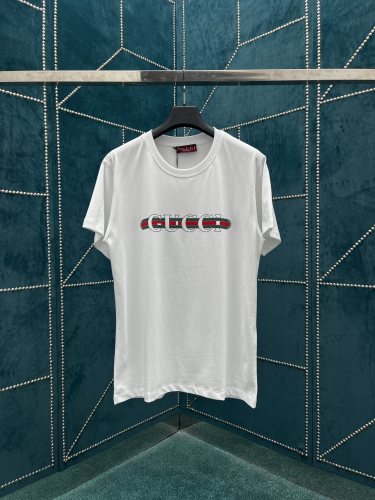 Gucci Shell Ribbon Slogan Printing Short Sleeve Unisex Casual Street Loose T-Shirts