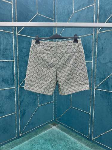 Louis Vuitton Men Classic Damier Houndstooth Pattern Jacquard Weave Slim Fit Shorts