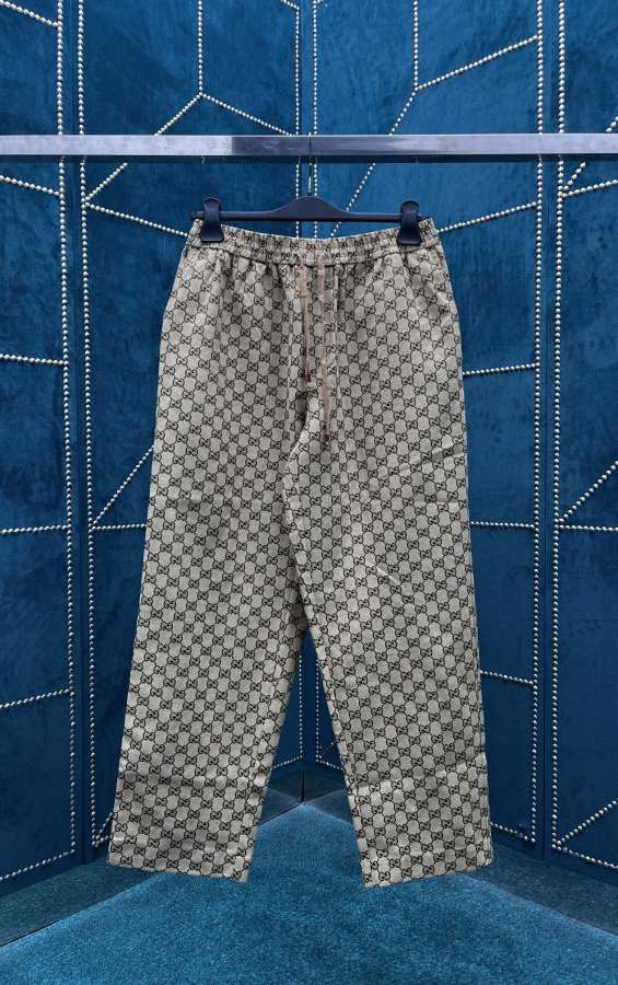 Gucci Casual Fashion Elastic Waist Trousers Unisex Classic Full Logo Jacquard Jogging Pants