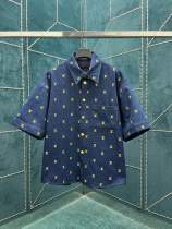 Louis Vuitton Classic LV Blason Pattern Denim Shirts Short Sleeve Jackets