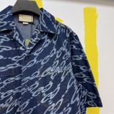 Gucci Wave GG Laser Printed Denim Shirt