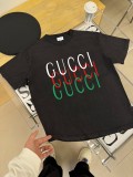 Gucci Wash Logo Print T-shirt Couple Casual Cotton Short Sleeves