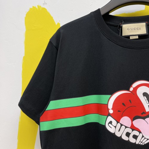 Gucci Cartoon Love Print T-shirt Couple Casual Cotton Short Sleeves