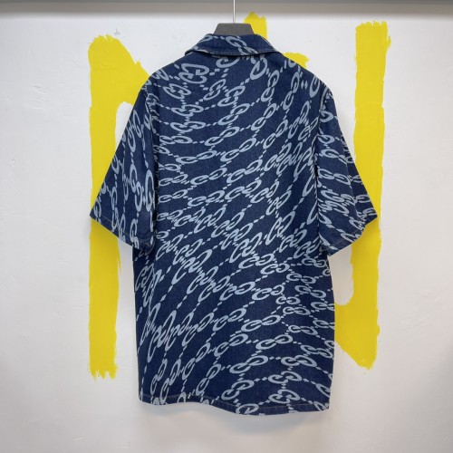 Gucci Wave GG Laser Printed Denim Shirt