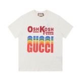 Gucci Colorful Letter Printed Short sleeved Unisex Cotton Casual T-shirt