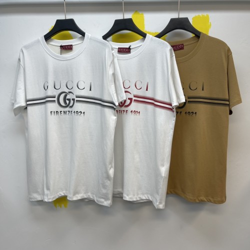 Gucci Classic Logo Print T-shirt Couple Casual Cotton Short Sleeves
