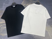 Dior Letter Logo Print T-shirt Couple Cotton Loose Short Sleeve