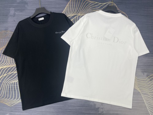Dior Letter Logo Print T-shirt Couple Cotton Loose Short Sleeve
