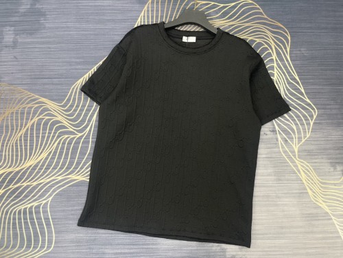 Dior Dark Jacquard Logo T-shirt Unisex Casual Loose Short Sleeve