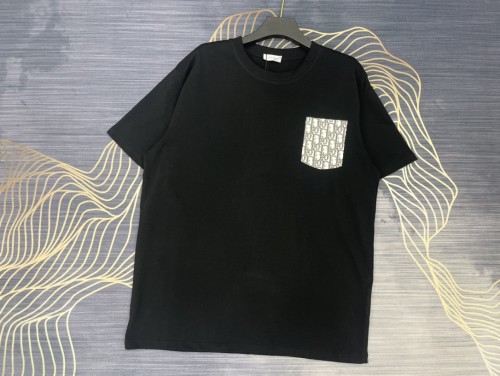 Dior Sticker Logo Print T-shirt Unisex Cotton Loose Short Sleeve