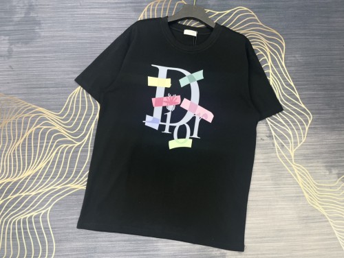 Dior Fashion Letter Logo Printed T-shirt Unisex Loose Cotton Short Sleeve