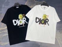 Dior Cartoon Logo Print T-shirt Unisex Casual Cotton Short Sleeve