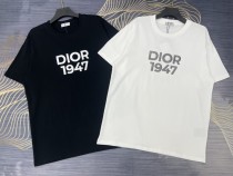 Dior Embroidered Logo Print T-Shirt Unisex Casual Cotton Short Sleeve