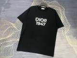 Dior Embroidered Logo Print T-Shirt Unisex Casual Cotton Short Sleeve