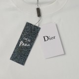 Dior CD Silver 3D Embroidered T-shirt Couple Casual Loose Short Sleeves