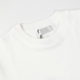 Dior Cartoon Embroidery Woolen Short Sleeve Unisex Casual Oversize T-shirt