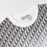 Dior Classic Gradient Print T-shirt for Couples Classic Oversize Short Sleeves