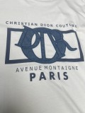 Dior Dior Charm Logo Embroidered T-shirt Unisex Casual Street Short Sleeve