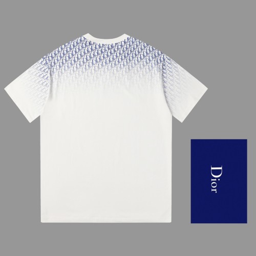 Dior Classic Gradient Printing Technology T-shirt Couple Classic Oversize Short Sleeves