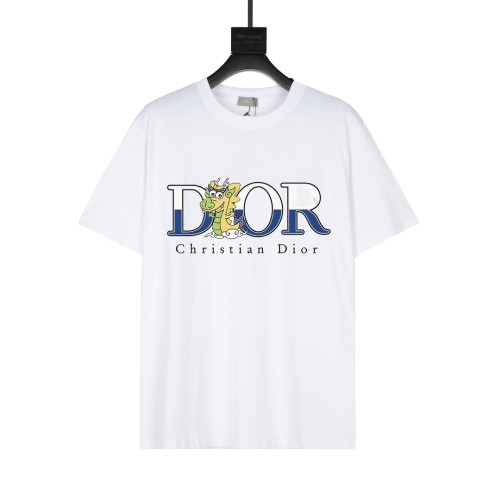 Dior Fashion Logo Print T-shirt Unisex Fashion Cotton Short Sleeves
