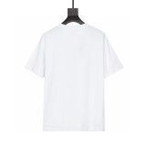 Dior Flower Logo Print T-shirt Unisex High Street Cotton Short Sleeves