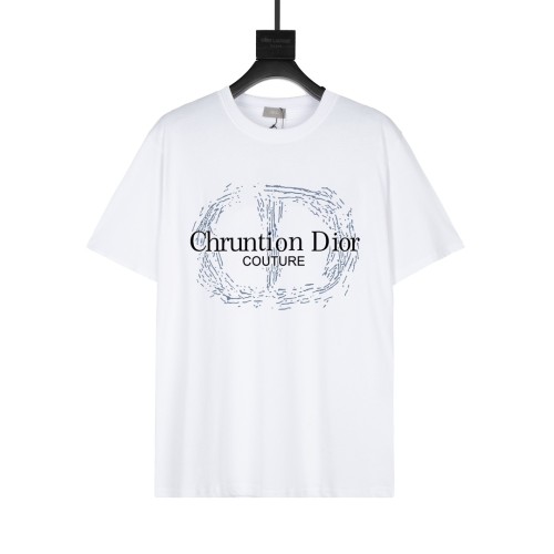 Dior Letter Logo Print T-shirt Unisex Fashion Loose Short Sleeves