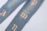 Palm Angels Fashion Casual Street Men's Jeans Vintage Washed Pants