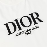 Dior Jacquard Classic Letter Woolen Short Sleeve Fashion Casual Oversize T-shirt