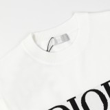 Dior Jacquard Classic Letter Woolen Short Sleeve Fashion Casual Oversize T-shirt