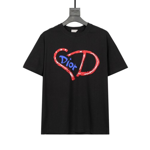 Dior Logo Print T-shirt Unisex Fashion Cotton Short Sleeves