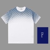 Dior Classic Gradient Print T-shirt for Couples Classic Oversize Short Sleeves
