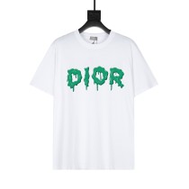 Dior Dissolved Logo Print T-shirt Unisex Fashion Loose Short Sleeves