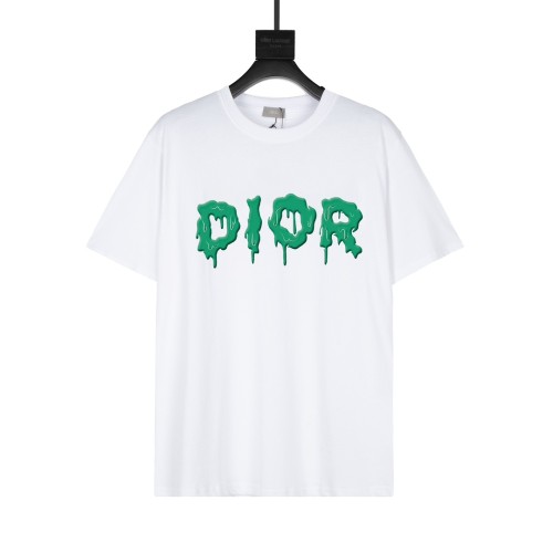 Dior Dissolved Logo Print T-shirt Unisex Fashion Loose Short Sleeves