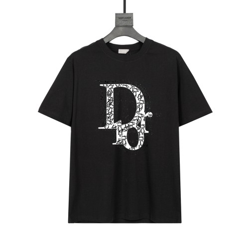 Dior Classic Logo Printed T-shirt Unisex Simple Casual Short Sleeves