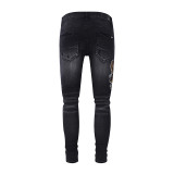 Amiri New Fashion Eagle Print Pants Unisex Casual Street Slim Pants