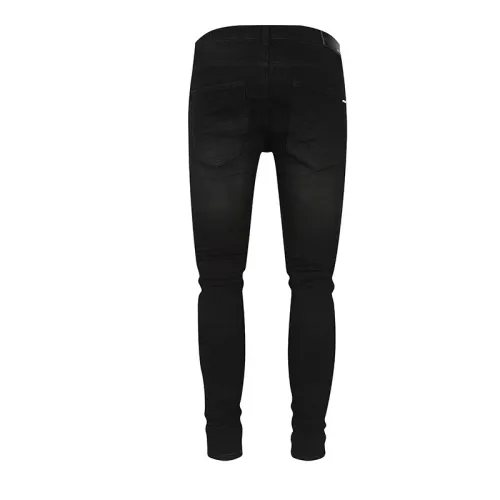 Amiri Fashion Distressed Patches Jeans Casual Street Slim Black Pants